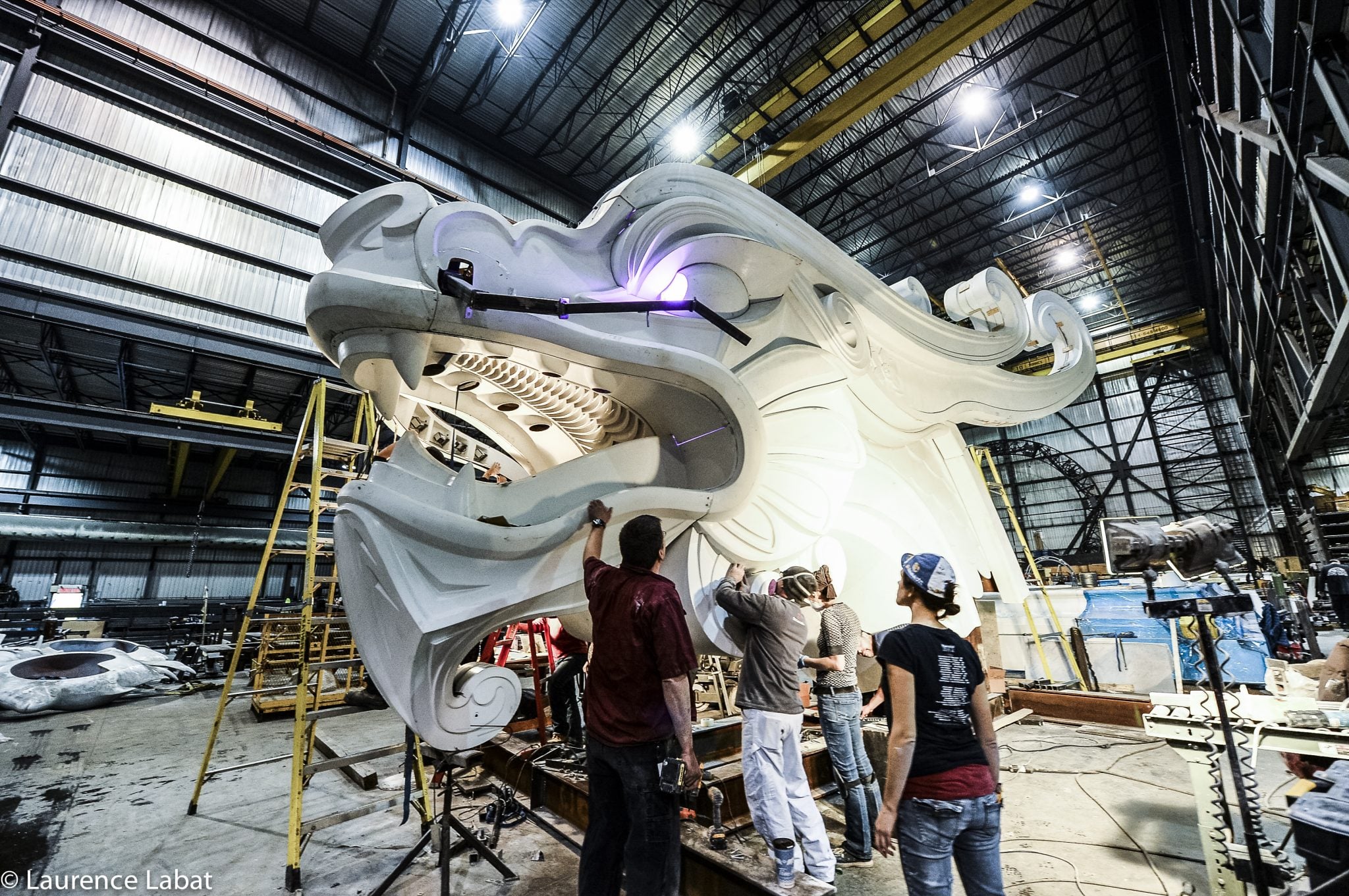 Our craftsmen working on the dragon's head