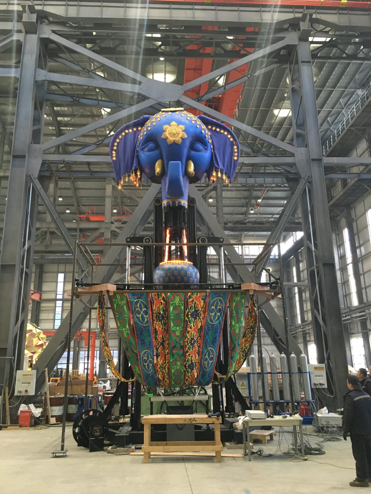 Elephant balloon lift in our workshop