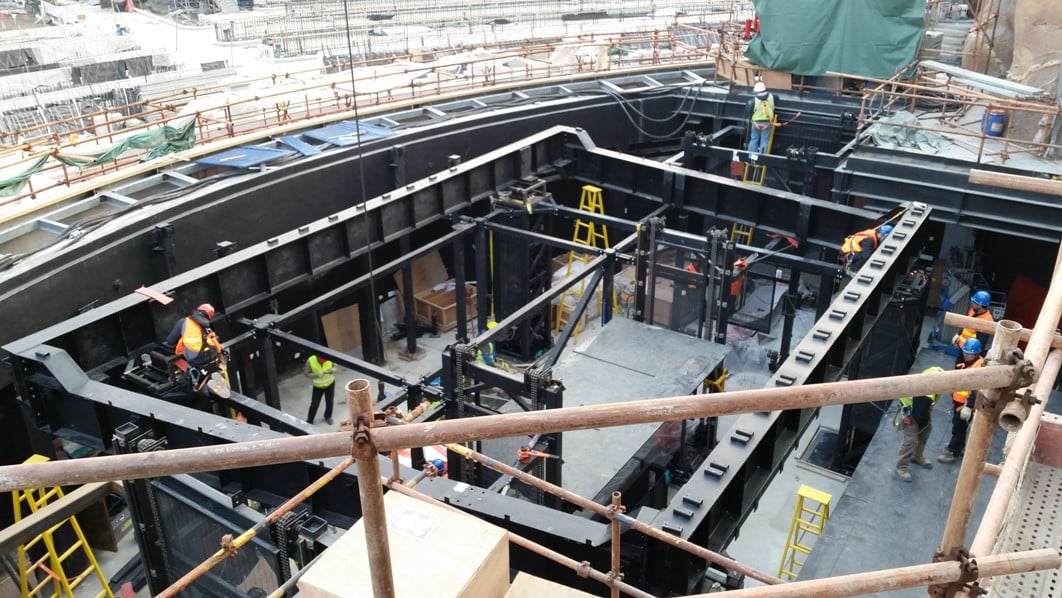 Structure for stage lift in Disney Shanghai