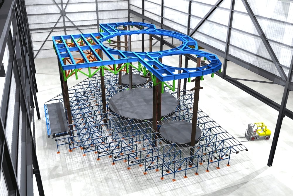 Stage lift pit rendering for our workshop